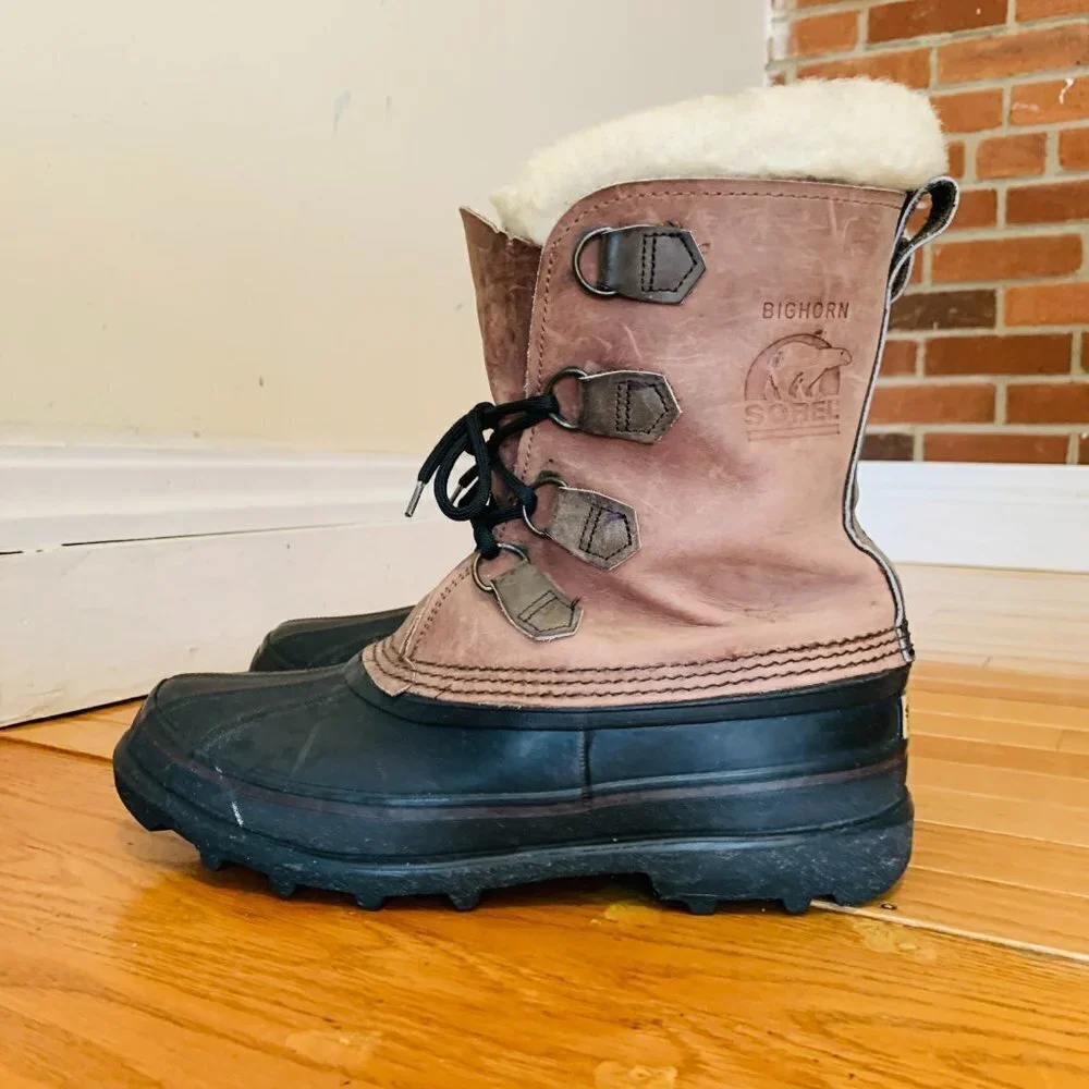 Sorel Big Horn Vintage Kaufman Canada VNC Men's Size 9 Lined Hard Weather Boots